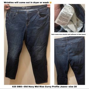 Old navy mid rise curvy profile jeans